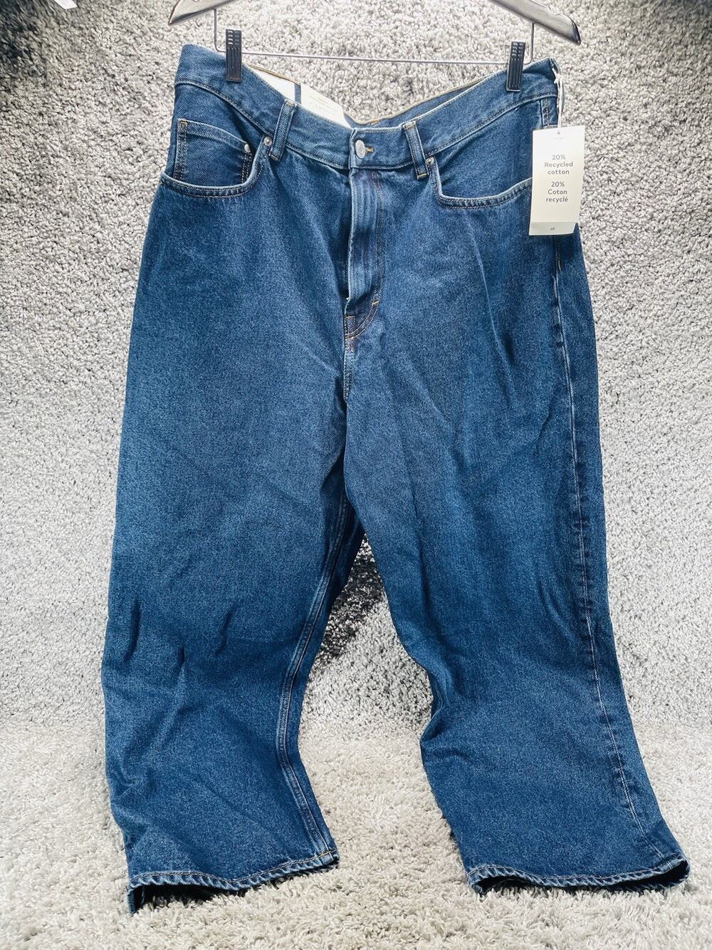 Mens H&M Baggy Wide Fit Through Thigh And Leg W36 L32 Blue Brand New Tags